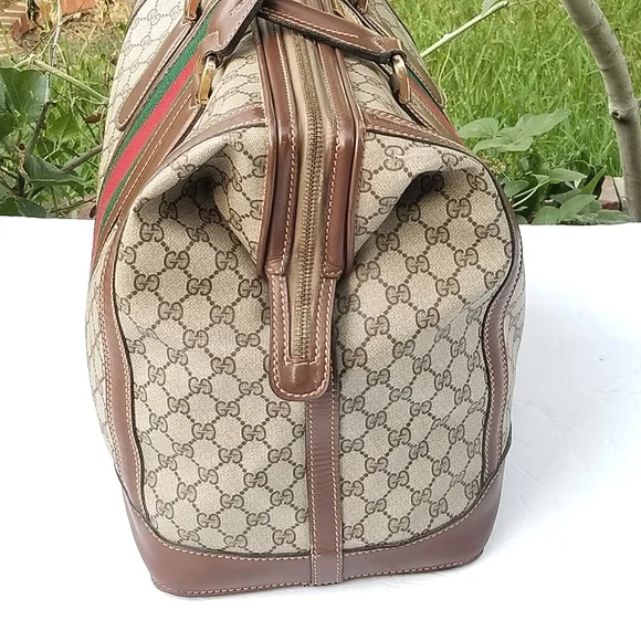 Fabulous Vintage Gucci Supreme Overnight Weekender Travel Train case Boston bag - Picture 9 of 16